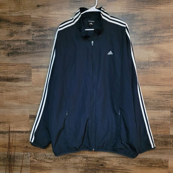 Adidas Clima365 Track Jacket 2xl Climaproof Zip Pockets Navy Athletic Streetwear - Picture 1 of 11
